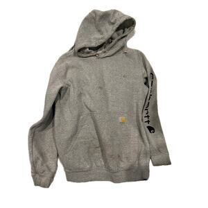 Carhartt Gray Pullover Hoodie Mens Small Loose Fit